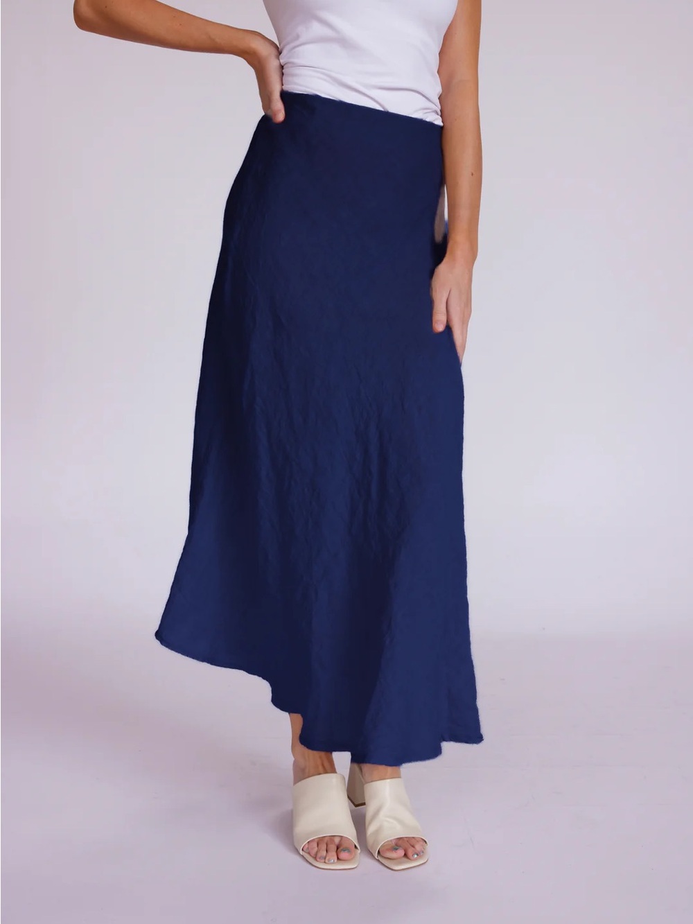 Nati boutique LINEN MIDI SKIRT NWT sz S - Picture 4 of 4